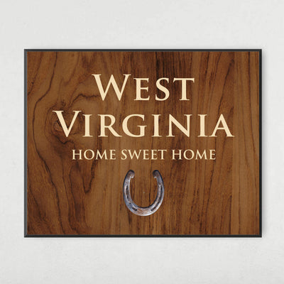 West Virginia-Home Sweet Home Inspirational Family Wall Decor-10x8" Country Rustic Art Print-Ready to Frame. Home-Office-Welcome-Farmhouse Decor. Perfect Housewarming Gift! Printed on Photo Paper.