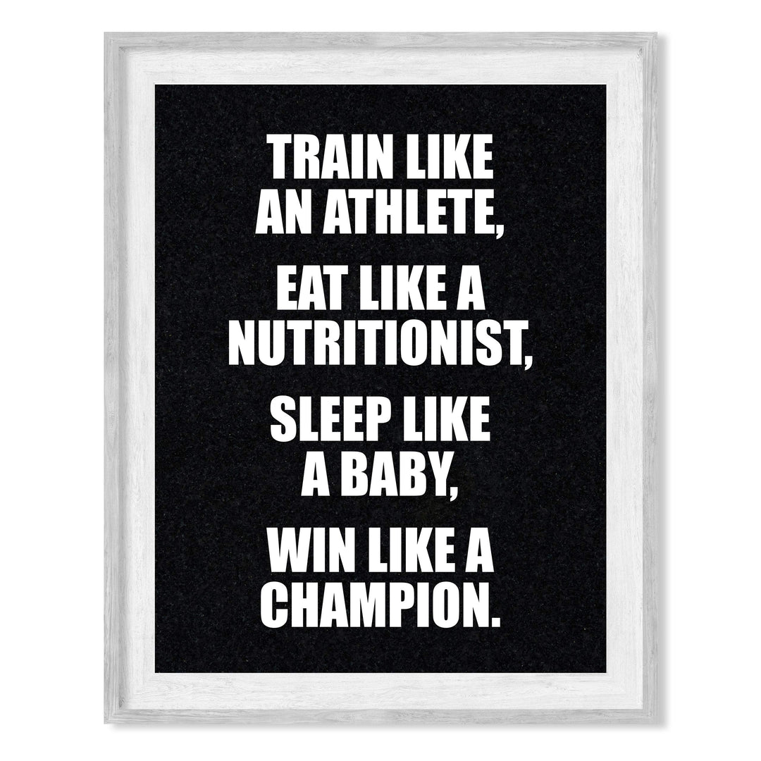 ?Win Like A Champion?-Motivational Gym Quotes -8 x 10" Exercise and Fitness Wall Art Print-Ready to Frame. Modern Typographic Design. Home-Office-Locker Room Decor. Perfect Sign for Motivation!