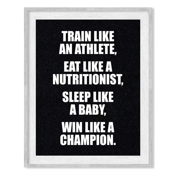 ?Win Like A Champion?-Motivational Gym Quotes -8 x 10" Exercise and Fitness Wall Art Print-Ready to Frame. Modern Typographic Design. Home-Office-Locker Room Decor. Perfect Sign for Motivation!
