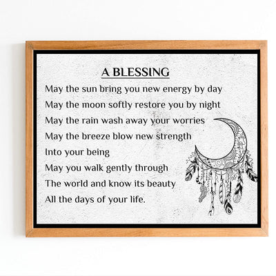 "A Blessing"-Apache Blessing Poem -Inspirational Native American Quotes Wall Art -14 x 11"