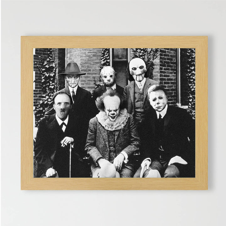 Halloween Groupie-Spooky Horror Movie Villians Wall Art Decor -10 x 8" Rustic Scary Movies Picture Print -Ready to Frame. Perfect for Home-Office-Studio-Dorm Decorations! Great Gift for Fans!