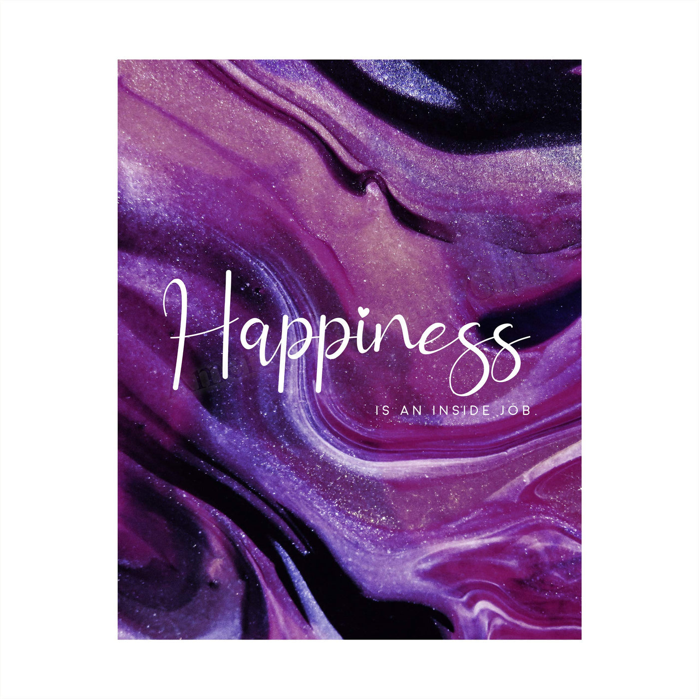 Happiness Is An Inside Job -Life Quotes Wall Art -8 x 10" Inspirational Abstract Art Print-Ready to Frame. Motivational Home-Office-Studio-Dorm-Classroom Decor. Great Reminder-Be Happy!