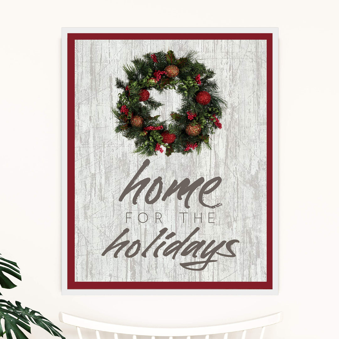 Home for the Holidays Rustic Holiday Wall Art Sign -11 x 14" Christmas Song Art Print -Ready to Frame. Typographic Home-Welcome-Kitchen-Farmhouse Decor. Merry Decoration for All! Printed on Paper.