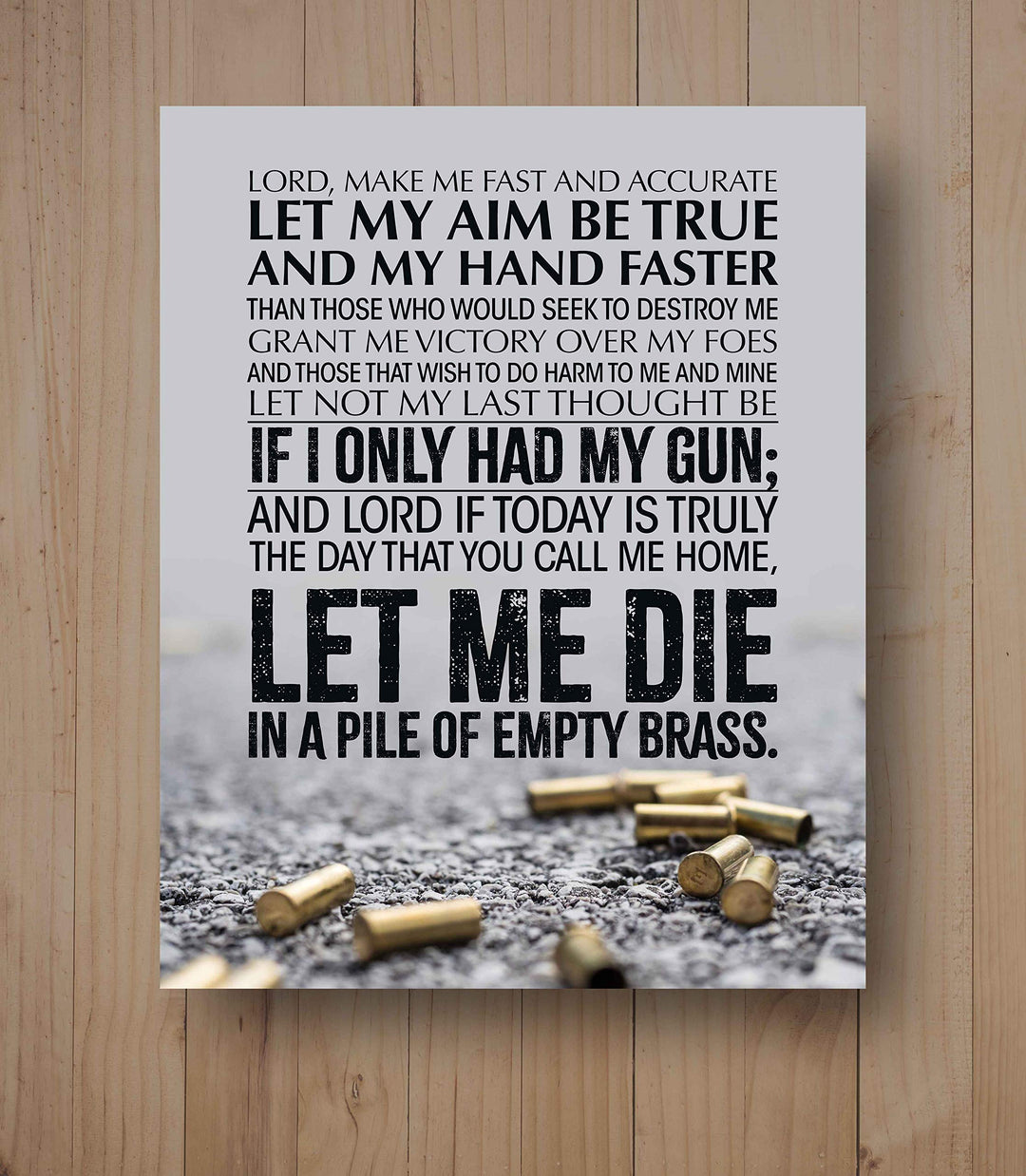 Lord, Make Me Fast &amp; Accurate Gun Prayer Wall Art Sign -11 x 14" Pro Second Amendment Poster Print-Ready to Frame. Rustic Decor for Home-Man Cave-Garage-Shop. Perfect Gift for All Gun Owners!