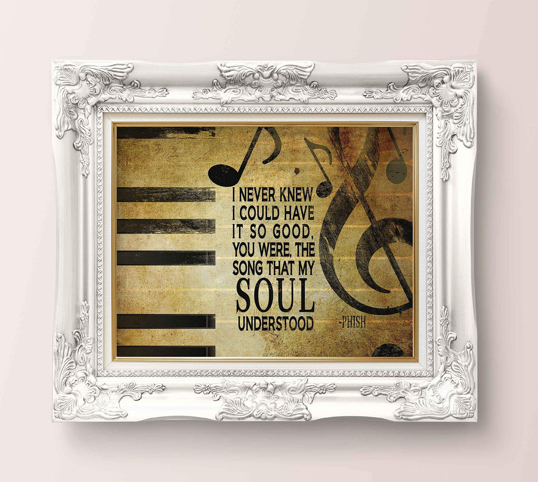 Phish-"You Were the Song That My Soul Understood"-Joy Song Lyrics Wall Art- 8 x 10" Typographic Music Poster Print-Ready to Frame. Modern Home-Office-Studio-Bar D?cor. Perfect Gift for Phish Fans!