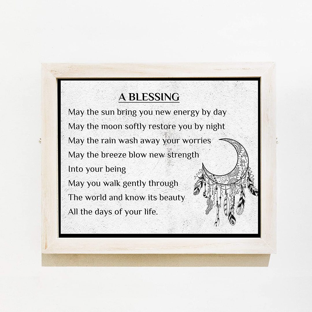 "A Blessing"-Apache Blessing Poem -Inspirational Native American Quotes Wall Art -14 x 11"