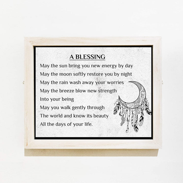 "A Blessing"-Apache Blessing Poem -Inspirational Native American Quotes Wall Art -14 x 11"