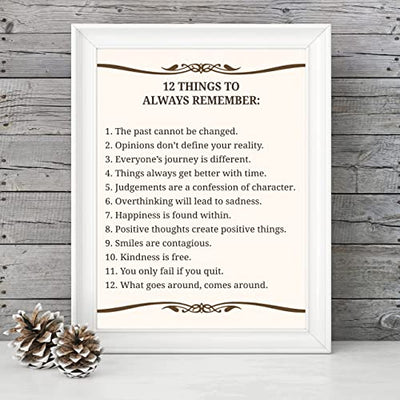 "12 Things To Always Remember"- Inspirational Wall Art- 8 x 10"