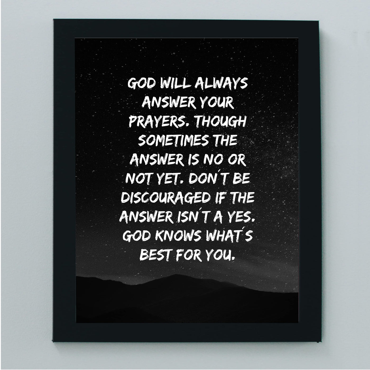 God Knows What's Best For You Inspirational Quotes Wall Art -8 x 10" Starry Night Picture Print -Ready to Frame. Perfect Decor for Home-Office-Christian-School. Great Religious Gift of Faith!