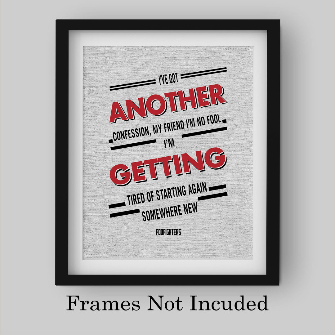 Foo Fighters-?Best of You?-Song Lyrics Wall Art- 8 x 10" Typographic Music Poster Print-Ready to Frame. Modern Home-Office-Studio-Bar D?cor. Perfect Grunge Gift for All Rock Music &amp; Foo Fans!