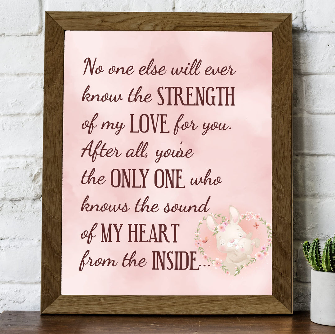 "The Strength of My Love" Inspirational Family Wall Art -11 x 14" Mother &amp; Child Bunny Poster Print -Ready to Frame. Home-Children&