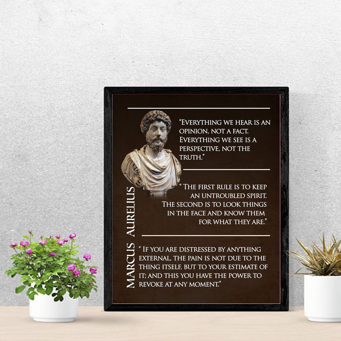 Marcus Aurelius-"First Rule Is To Keep An Untroubled Spirit"-11 x 14" Inspirational Quotes Wall Print-Ready to Frame. Old World Decor for Home-Office-Classroom-Library. Great Philosophical Quotes!