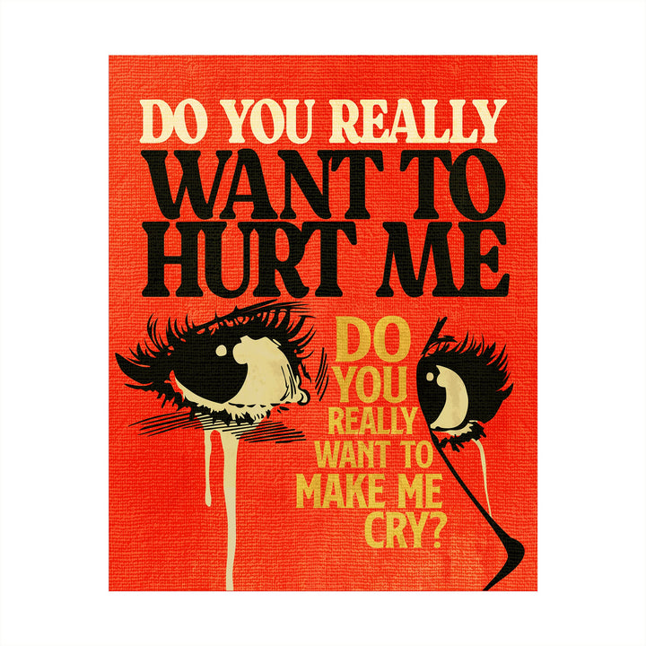 Do You Really Want To Hurt Me-Song Lyrics Wall Art -8 x 10" Typographic Word Art Print-Ready to Frame. Retro Home-Office-Studio Decor. Perfect Gift for Culture Club Band &amp; All Pop-Rock Music Fans!