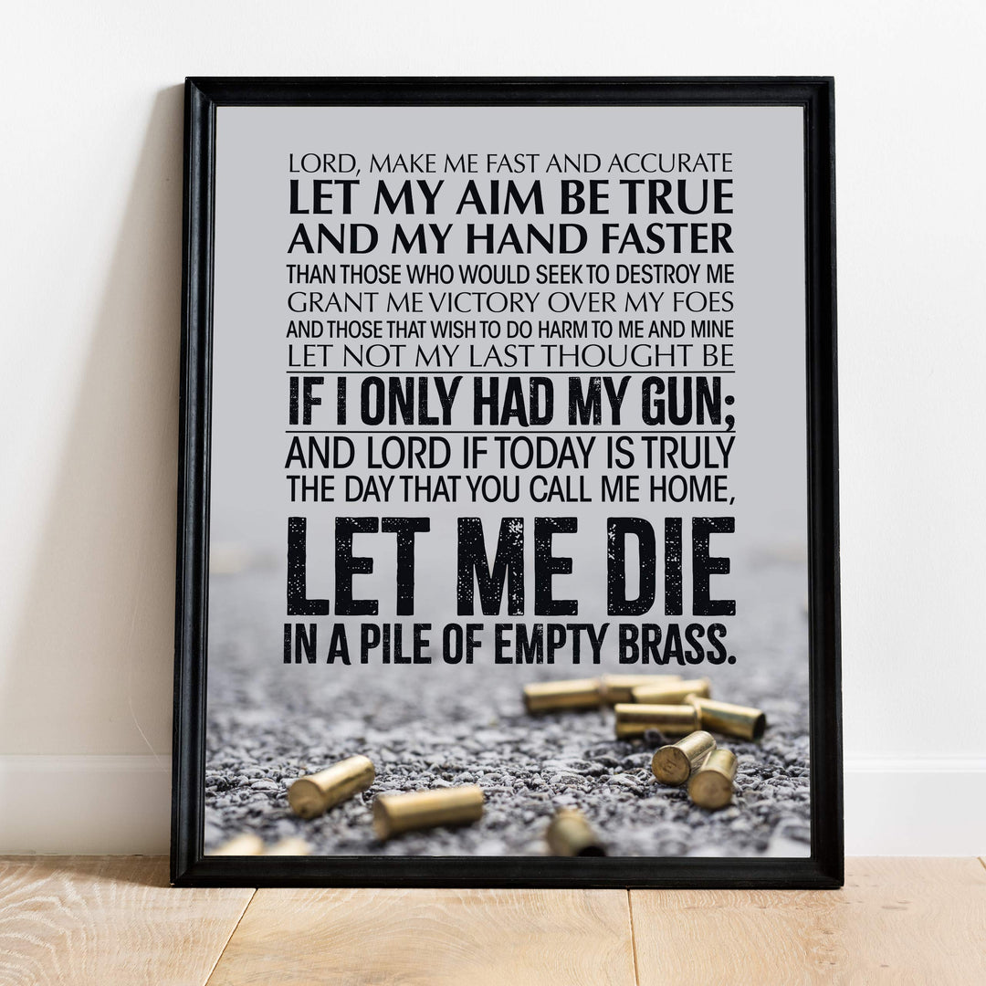 Lord, Make Me Fast &amp; Accurate Gun Prayer Wall Art Sign -11 x 14" Pro Second Amendment Poster Print-Ready to Frame. Rustic Decor for Home-Man Cave-Garage-Shop. Perfect Gift for All Gun Owners!