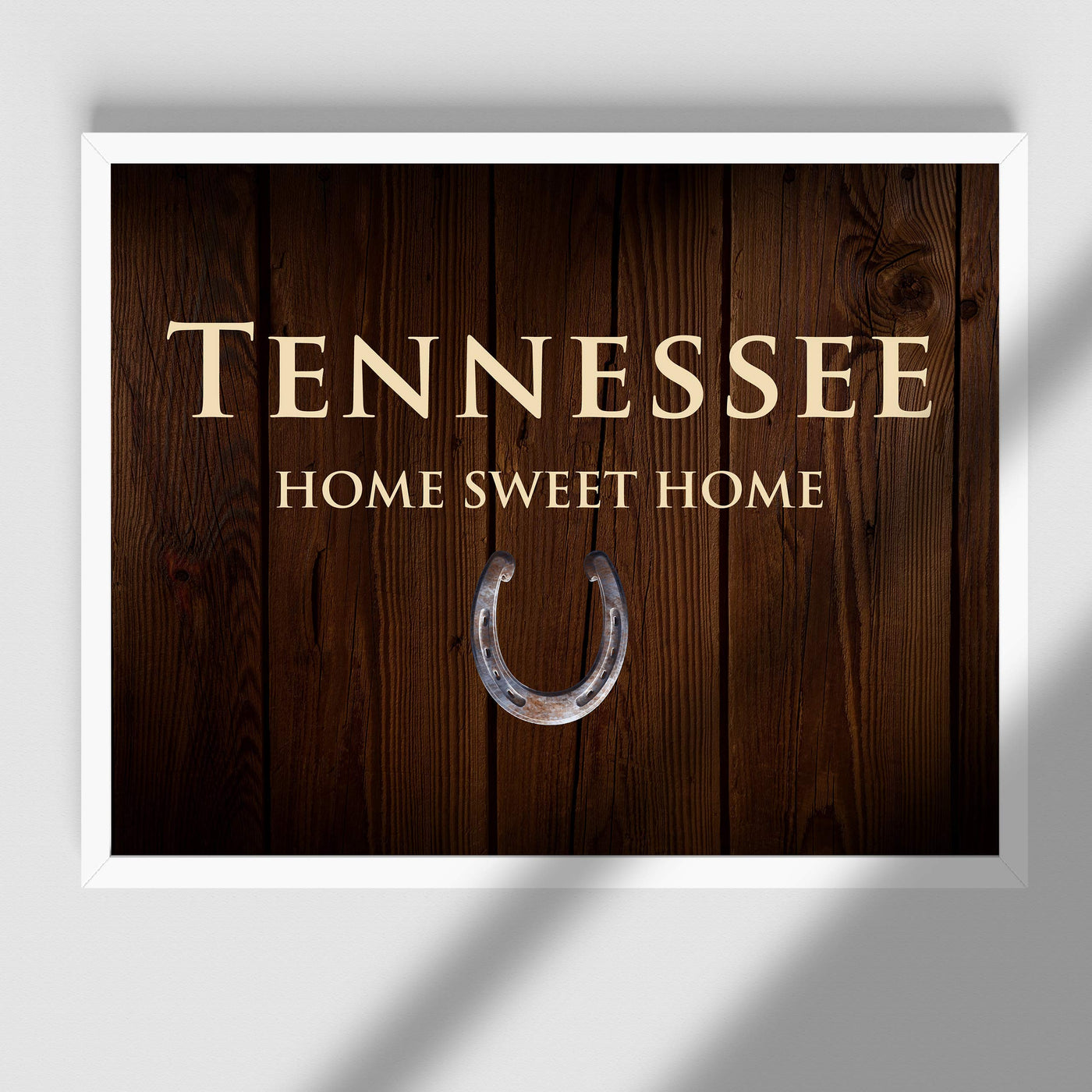 Tennessee-Home Sweet Home State Wall Decor -10 x 8" Country Rustic Family Art Print-Ready to Frame. Home-Office-Welcome-Farmhouse Decor. Perfect Southern Housewarming Gift! Printed on Photo Paper.