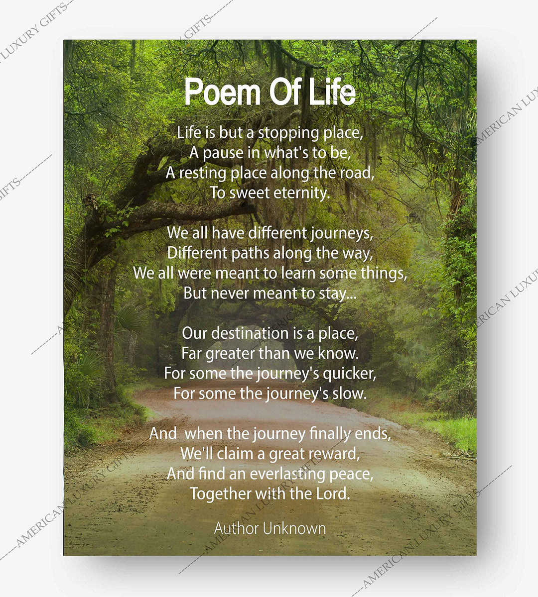 Poem Of Life Inspirational Christian Wall Art -8 x 10" Modern Typographic Poster Print-Ready to Frame. Spiritual Home-Office-Church Decor. Perfect Graduation Gift!