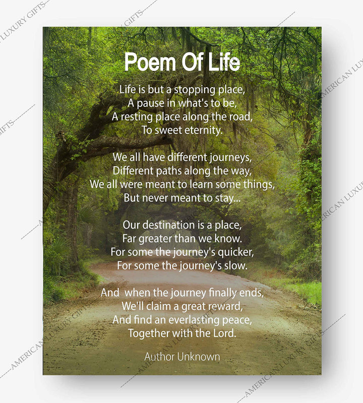 Poem Of Life Inspirational Christian Wall Art -8 x 10" Modern Typographic Poster Print-Ready to Frame. Spiritual Home-Office-Church Decor. Perfect Graduation Gift!