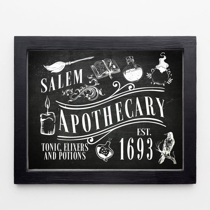 Salem Apothecary-Tonics, Elixirs, Potions-Spooky Halloween Wall Art Decor-10 x 8" Rustic Farmhouse Picture Print -Ready to Frame. Perfect for Home-Office-Party Decorations! Printed on Photo Paper.