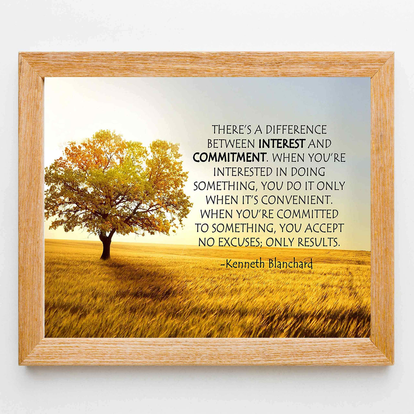 Difference Between Interest and Commitment Motivational Quotes Wall Art -10 x 8" Inspirational Poster Print-Ready to Frame. Modern Typographic Design. Perfect Home-School-Office-Desk D?cor!