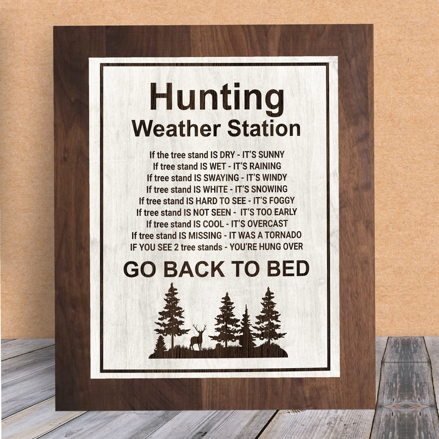 Hunting Weather Station-Funny Hunt Season Wall Sign -8 x 10" Country Rustic Art Print -Ready to Frame. Perfect Wall Decoration for Home-Lodge-Man Cave-Cabin-Outdoors Decor. Fun Gift for Hunters!