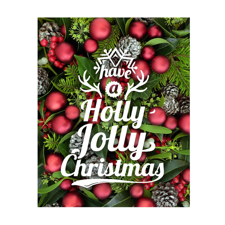 Have A Holly Jolly Christmas Holiday Song Art Decor -11 x 14" Rustic Christmas Wall Art Print -Ready to Frame. Typographic Home-Welcome-Kitchen-Farmhouse Decor. Festive, Merry Decoration for All!