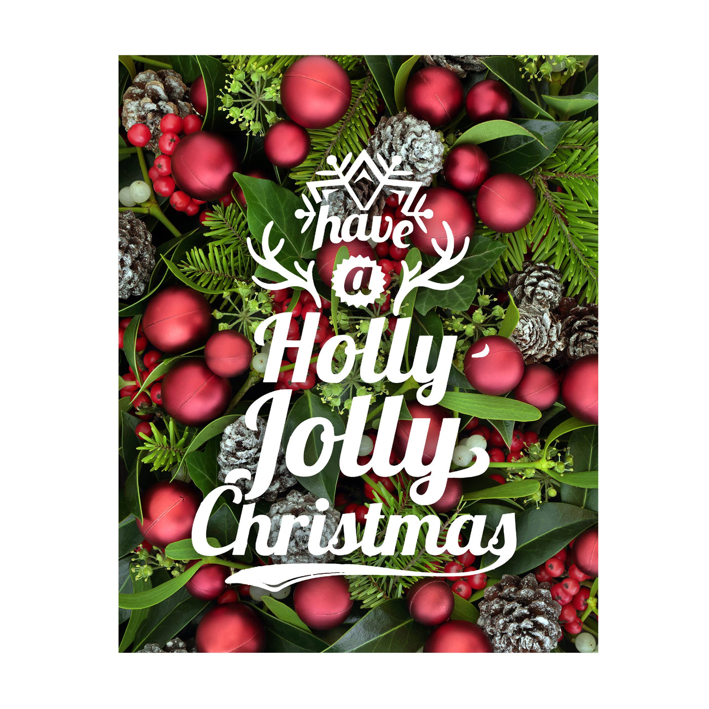 Have A Holly Jolly Christmas Holiday Song Art Decor -11 x 14" Rustic Christmas Wall Art Print -Ready to Frame. Typographic Home-Welcome-Kitchen-Farmhouse Decor. Festive, Merry Decoration for All!
