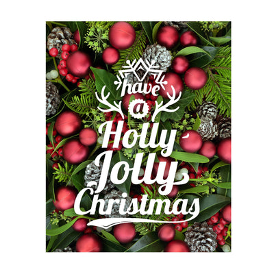 Have A Holly Jolly Christmas Holiday Song Art Decor -11 x 14" Rustic Christmas Wall Art Print -Ready to Frame. Typographic Home-Welcome-Kitchen-Farmhouse Decor. Festive, Merry Decoration for All!