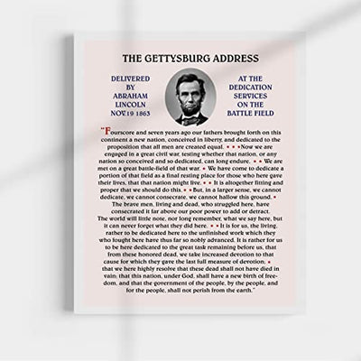 Abraham Lincoln-"The Gettysburg Address"-United States History Wall Art-11 x 14"