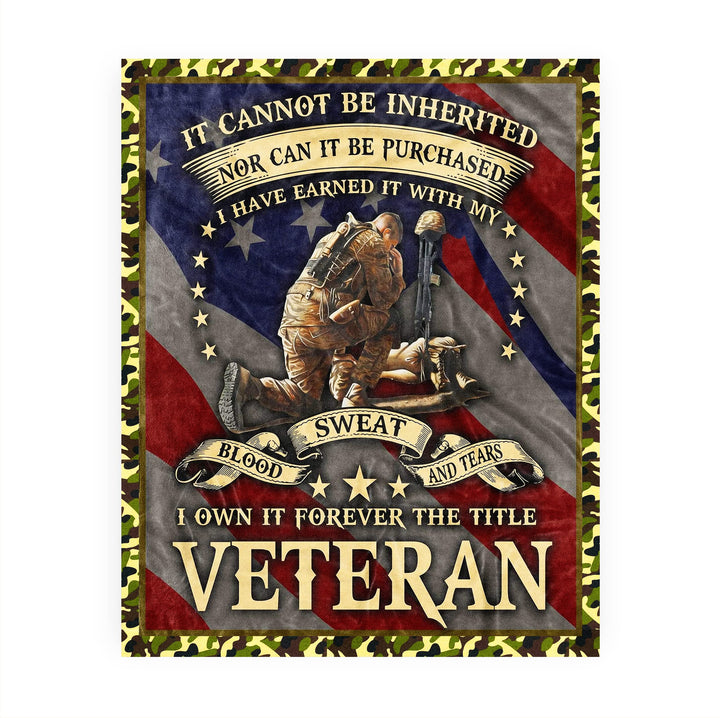I Own It Forever-The Title Veteran American Military Wall Art -8 x 10" Patriotic USA Flag Print -Ready to Frame. Home-Office-Garage-Bar-Shop Decor. Great Gift of Gratitude for Military-Veterans!