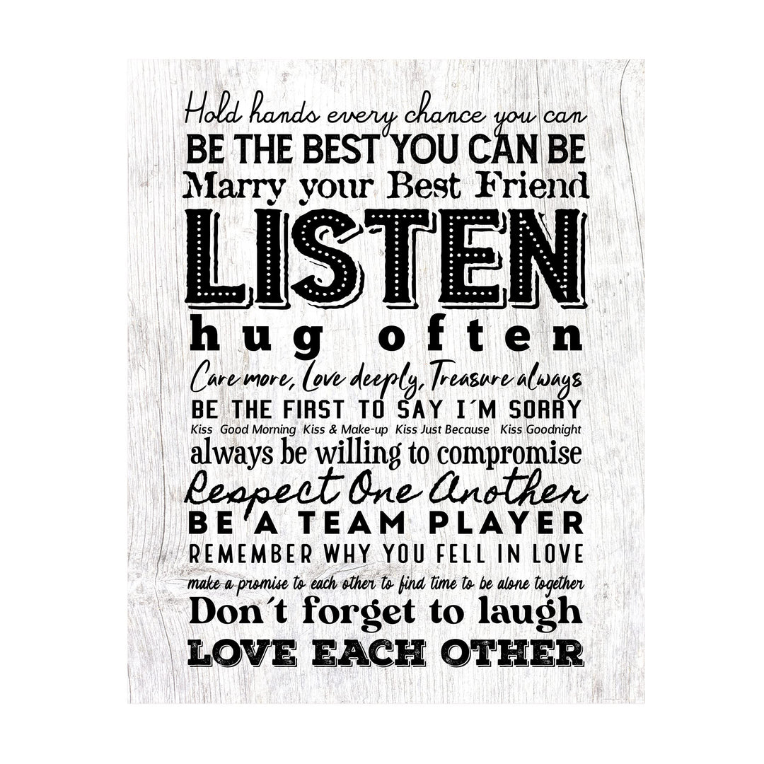 "Marry Your Best Friend" Love Quotes Wall Art Decor -11 x 14" Inspirational Marriage Poster Print-Ready to Frame. Romantic Wedding &amp; Anniversary Gift for Husband, Wife &amp; Newlyweds.