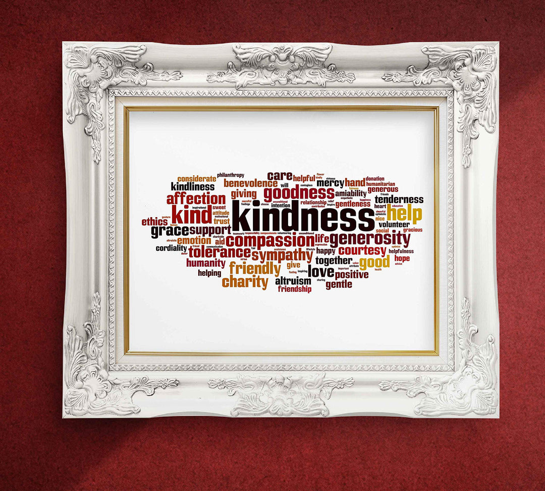 ?Words of Kindness?-Inspirational Word Art Sign- 10 x 8" Motivational Typographic Poster Print-Ready to Frame. Modern Home-Office-Classroom Decor. Perfect Teacher Gift &amp; Reminder-Kindness Matters!