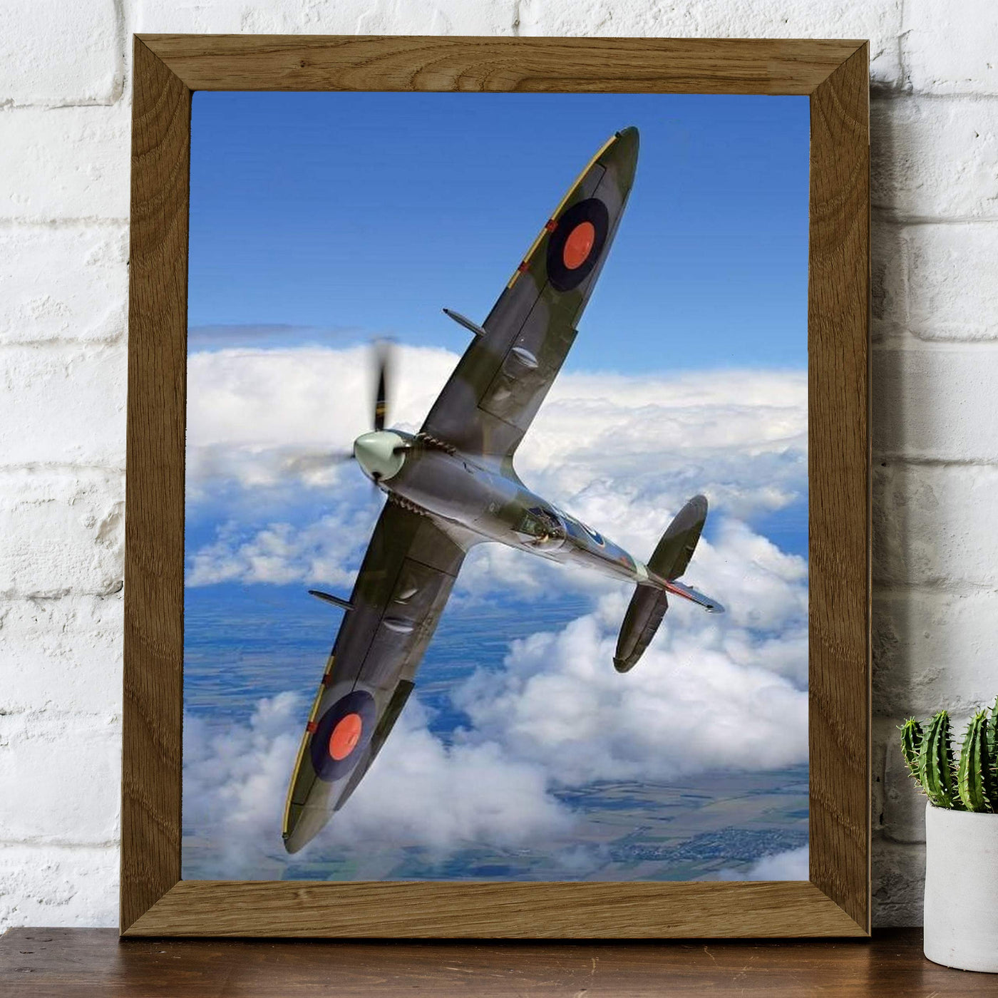 Supermarine Spitfire MK IX -British Fighter Jet Poster Print -8x10" Military Aircraft Wall Decor Image-Ready to Frame. Home-Office-Military School Decor. Perfect Sign for Game Room-Garage-Cave Decor!