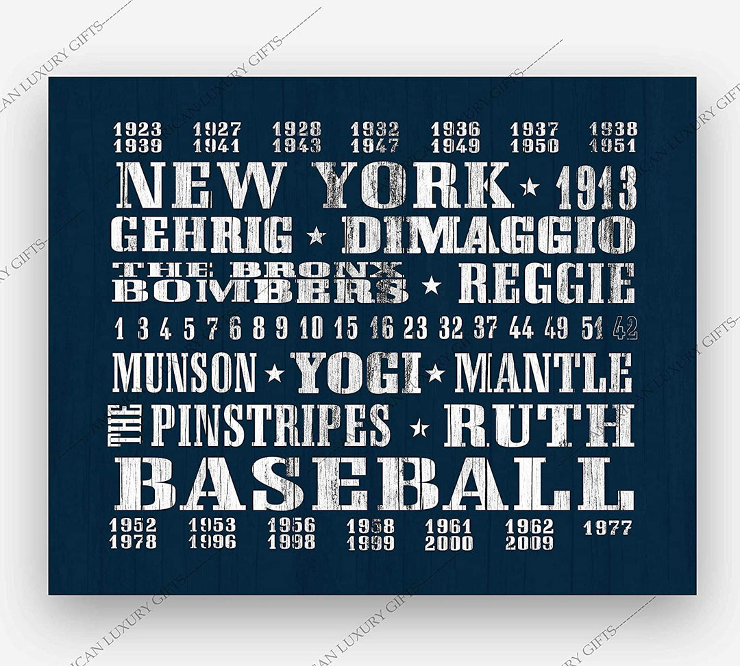 "New York Yankees-Baseball"-Vintage MLB Players Poster Print- 10 x 8"