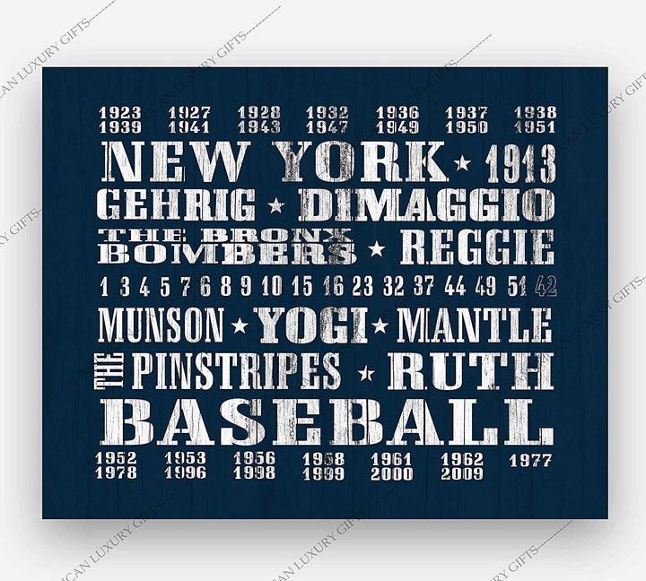 "New York Yankees-Baseball"-Vintage MLB Players Poster Print- 10 x 8"