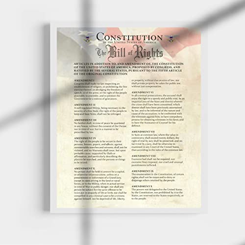 "Constitution of the USA &amp; Bill of Rights"- Patriotic Poster Print. 11 x 14"