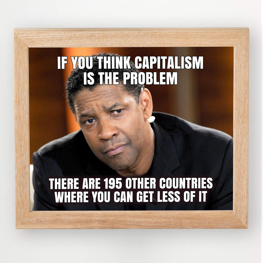 If Capitalism Is the Problem-194 Other Countries With Less of It-8 x 10" Political Quotes Wall Art Print-Ready to Frame. Motivational Home-Office-Studio-Cave Decor. Perfect for History Classroom!