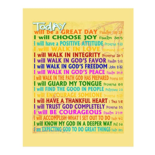 "Today Will Be A Great Day"-Bible Verse Wall Art-11 x 14"