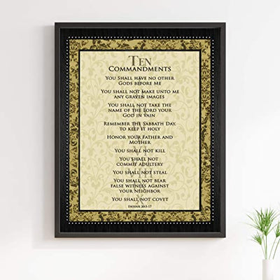 "The Ten Commandments"-Exodus 20:3-17-Bible Verse Wall Art-11 x 14"