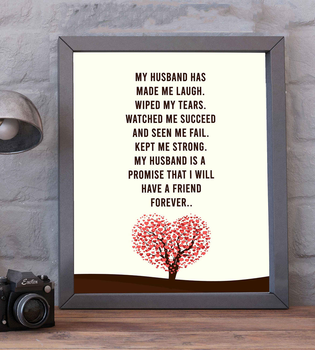 My Husband-A Promise I Will Have A Friend Forever- Love &amp; Marriage Wall Art Print- 8 x 10"-Ready to Frame. Loving Wall Decor Perfect for Spouses, Newlyweds, &amp; BFF&