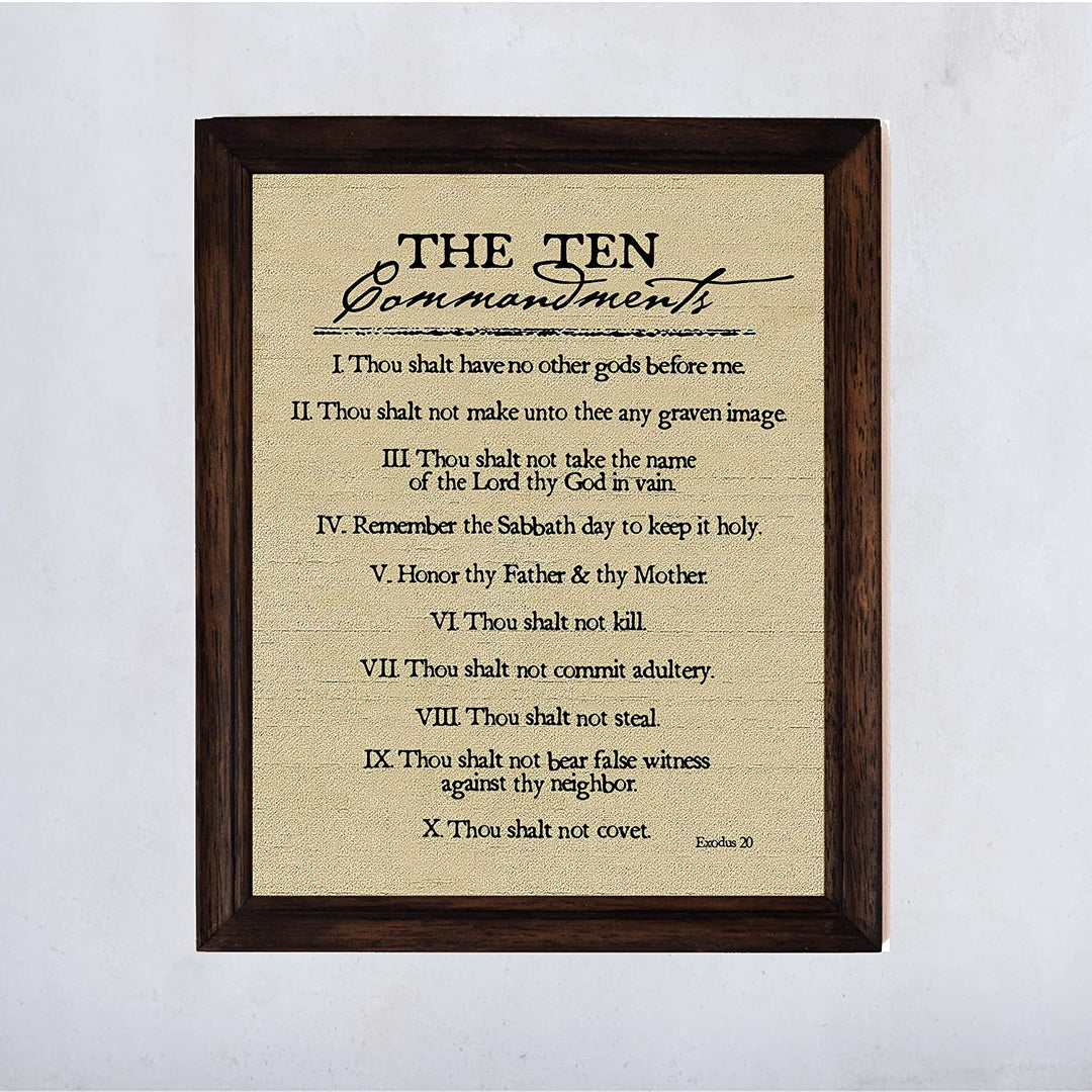 "Ten Commandments"-Exodus 20 -Bible Verse Wall Art-11 x 14"