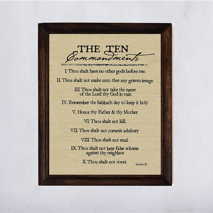 "Ten Commandments"-Exodus 20 -Bible Verse Wall Art-11 x 14"