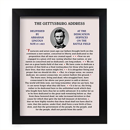 Abraham Lincoln-"The Gettysburg Address"-United States History Wall Art-11 x 14"