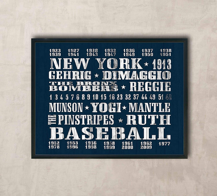 "New York Yankees-Baseball"-Vintage MLB Players Poster Print- 10 x 8"