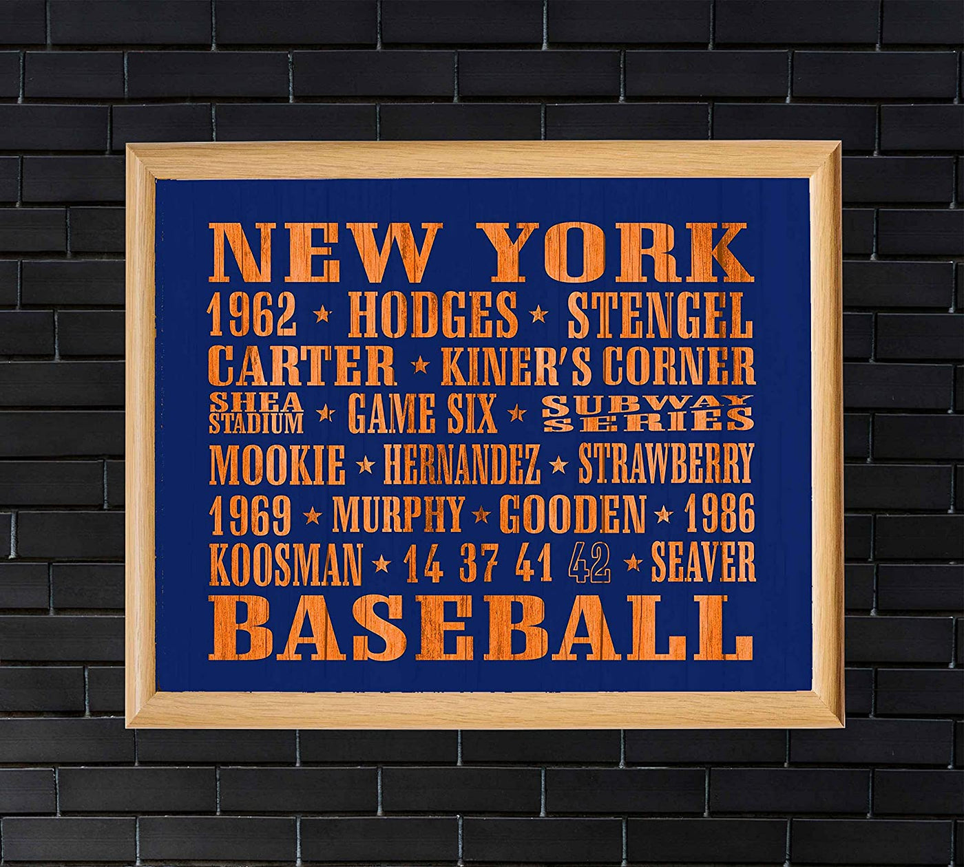 "Baseball-New York Mets"-Retro Sports Wall Art Decor- 10 x 8"