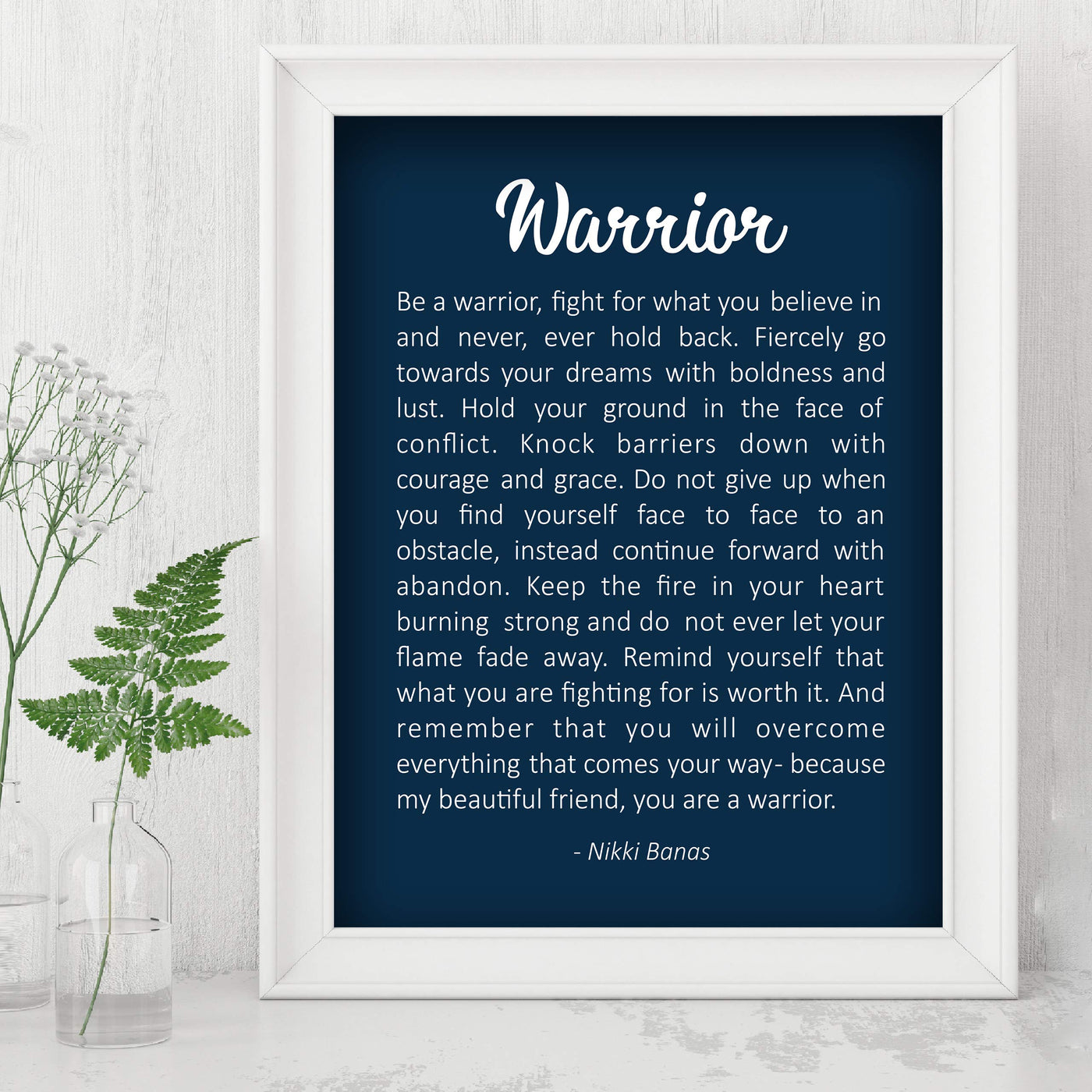 Be A Warrior-Fight For What You Believe In Inspirational Quotes Wall Art -8 x 10" Fierce Motivational Wall Print-Ready to Frame. Great Home-Office-Studio-Dorm Decor. Perfect Gift of Motivation!