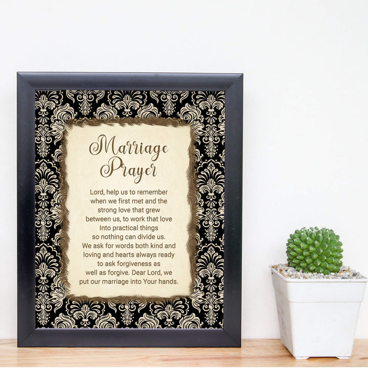 Marriage Prayer-Inspirational Christian Wall Art Decor -8 x 10" Rustic Typographic Print-Ready to Frame. Great Engagement-Bridal Shower-Wedding Gift. Perfect Advice for Newlyweds-Spouses-Partners!