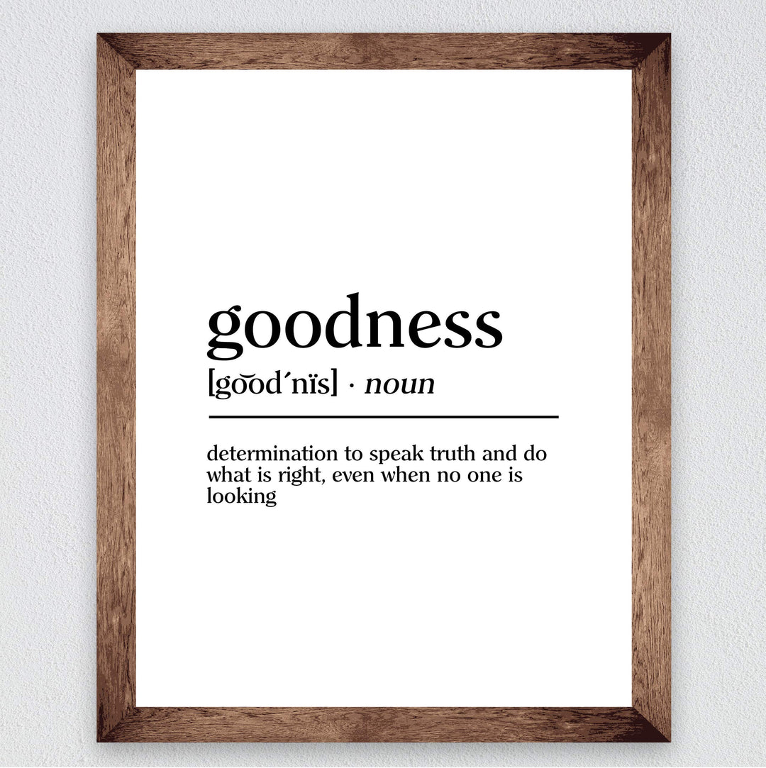 Definition of Goodness Inspirational Christian Wall Art-8 x 10" Typographic"Gifts of the Spirit" Print-Ready to Frame. Motivational Home-Office-Church-Sunday School Decor. Great Religious Gift!