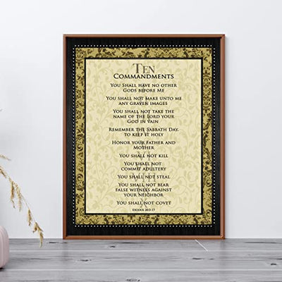 "The Ten Commandments"-Exodus 20:3-17-Bible Verse Wall Art-11 x 14"