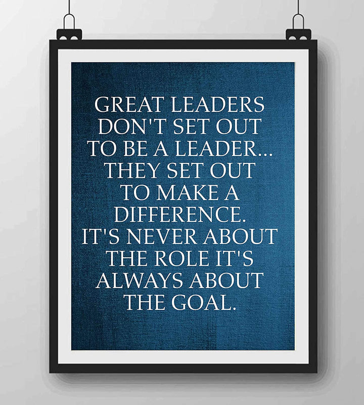"Great Leaders Set Out to Make a Difference" -Motivational Quotes Wall Art-8 x 10"