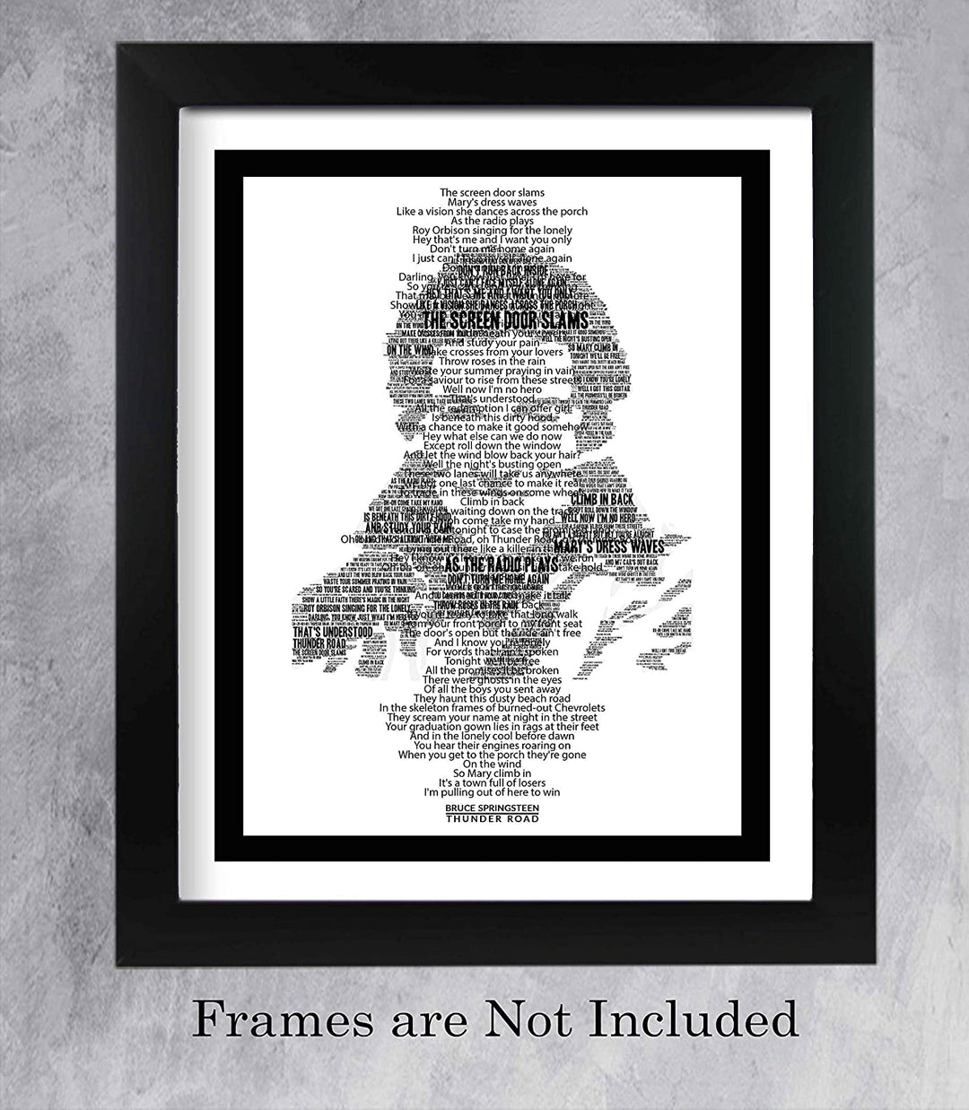 Bruce Springsteen-"Thunder Road"-Music Lyrics Wall Art -11 x 14"